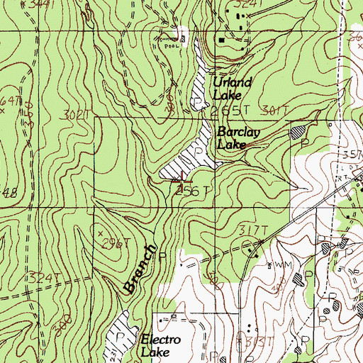 Topographic Map of Barclay Lake Dam, TX