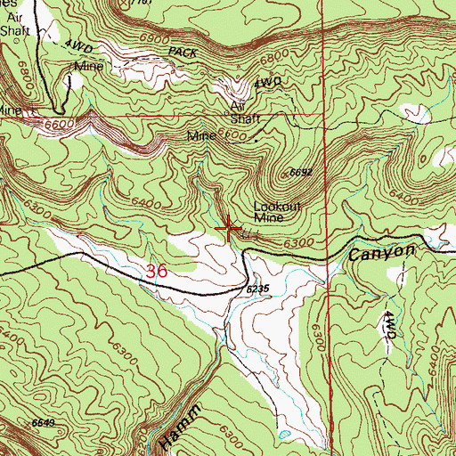 Topographic Map of Lookout Mine, CO