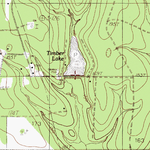 Topographic Map of Drakes Branch Lake Dam, TX