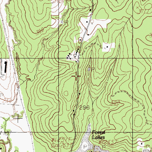 Topographic Map of Forest Lake Dam, TX