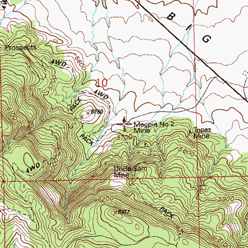 Topographic Map of Magpie Number 2 Mine, CO