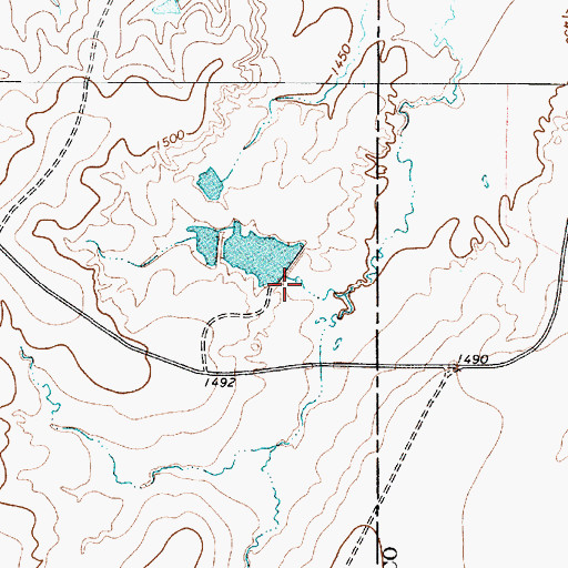 Topographic Map of Pea Ridge Tank Dam, TX