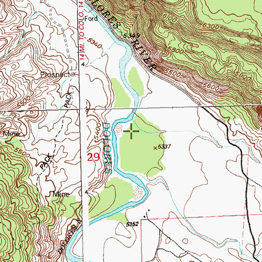 Topographic Map of Big Gypsum Creek, CO