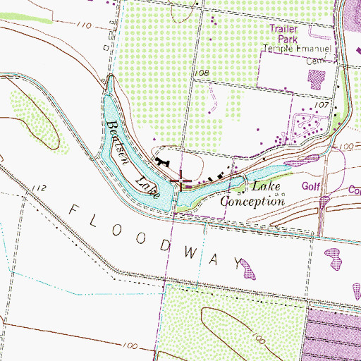 Topographic Map of Bentsen Dam, TX