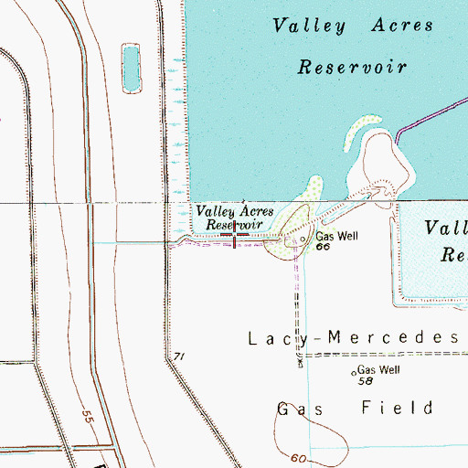 Topographic Map of Valley Acres Levee, TX