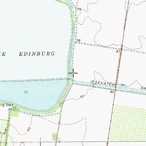 Topographic Map of Lake Edinburg Dam, TX