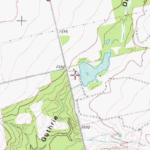 Topographic Map of Allen Lake Dam, TX
