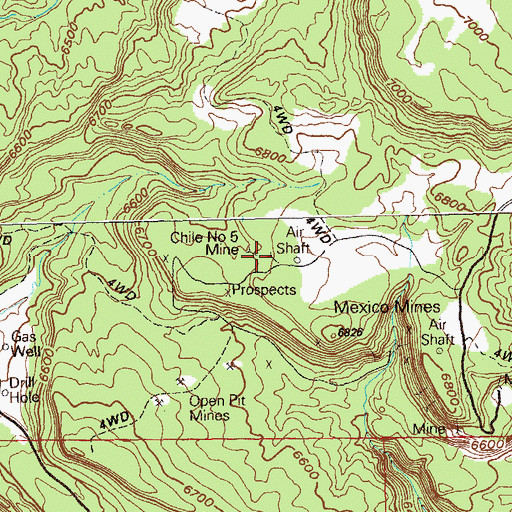 Topographic Map of Chile Number 5 Mine, CO