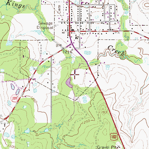 Topographic Map of Hugh Dickie Lake, TX