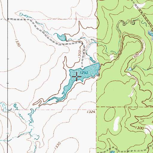 Topographic Map of Cooper Lake, TX