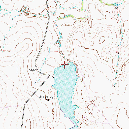 Topographic Map of Elm Creek Dam, TX