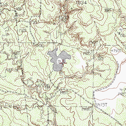 Topographic Map of Mrs J H Williams Ranch Lake Dam, TX