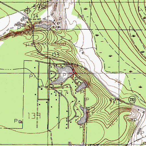 Topographic Map of Lake Tejas Dam, TX