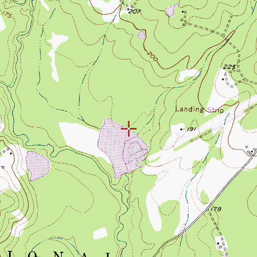 Topographic Map of Williams Lake Dam, TX