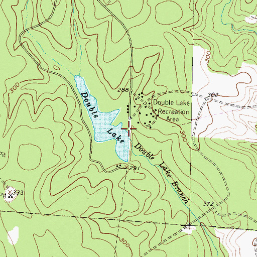 Topographic Map of Double Lake Dam, TX