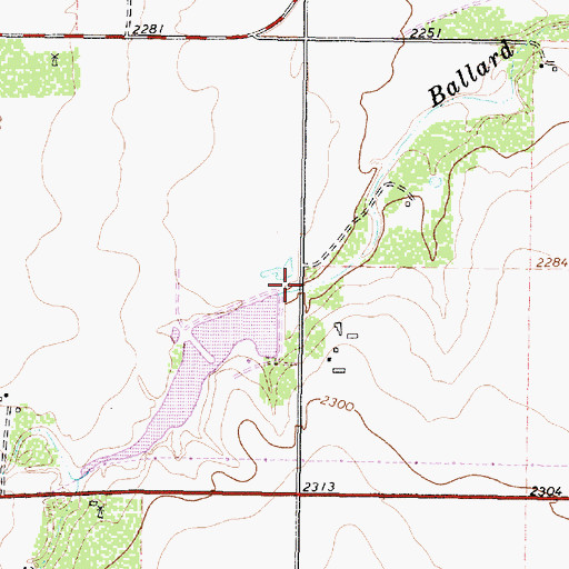 Topographic Map of Ed Jameson Lake Dam, TX