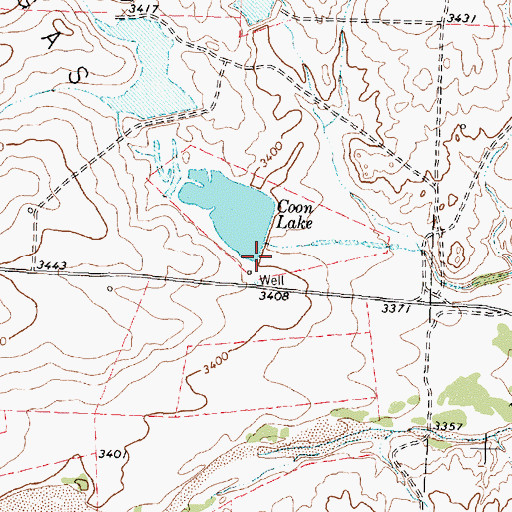 Topographic Map of John Coon Ranch Lake Dam, TX