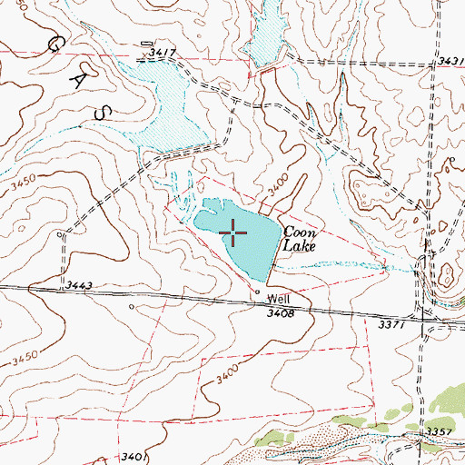 Topographic Map of Coon Lake (historical), TX
