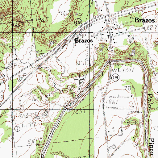 Topographic Map of Palo Pinto Creek Diversion Dam, TX