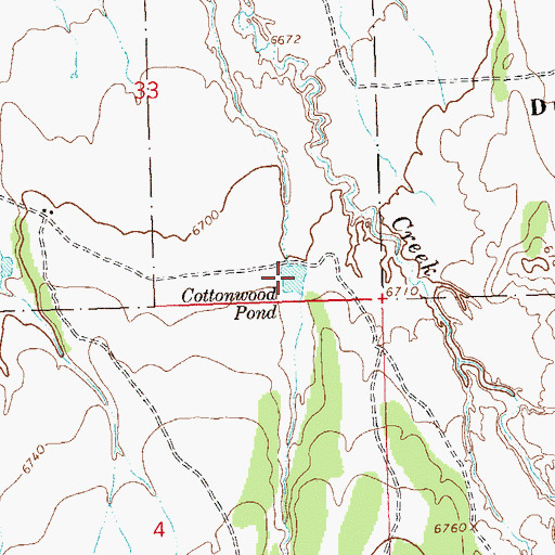 Topographic Map of Cottonwood Pond, CO