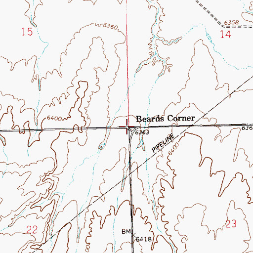 Topographic Map of Beards Corner, CO