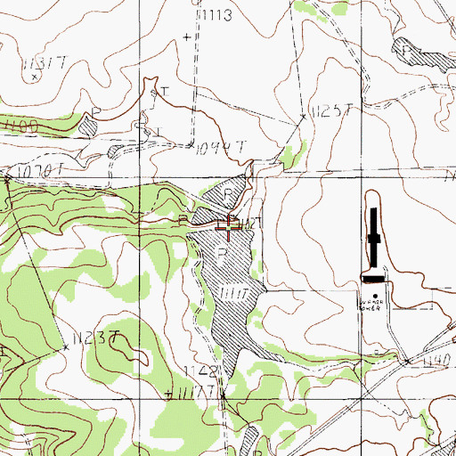 Topographic Map of Costello Lake Dam, TX