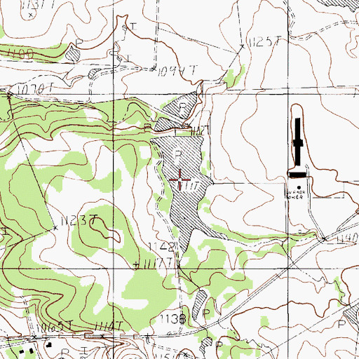 Topographic Map of Costello Lake, TX