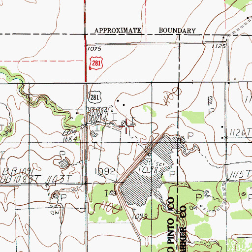 Topographic Map of Soil Conservation Service Site 8 Dam, TX