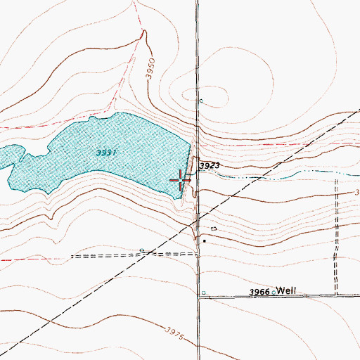 Topographic Map of Frye Lake Dam, TX
