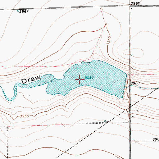 Topographic Map of Frye Lake, TX