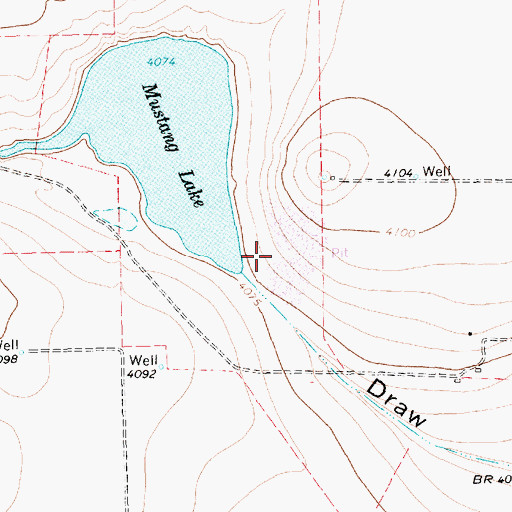Topographic Map of Soil Conservation Service Site 2 Reservoir, TX
