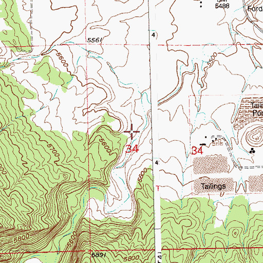 Topographic Map of Dry Creek Canyon, CO