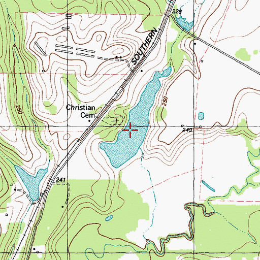 Topographic Map of Mize Lake, TX