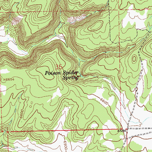 Topographic Map of Poison Spider Spring, CO