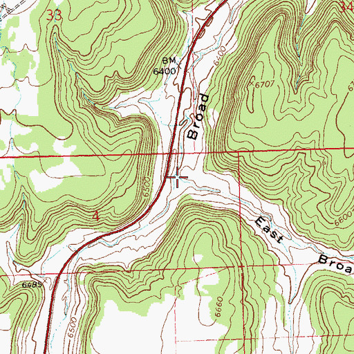 Topographic Map of East Broad Canyon, CO