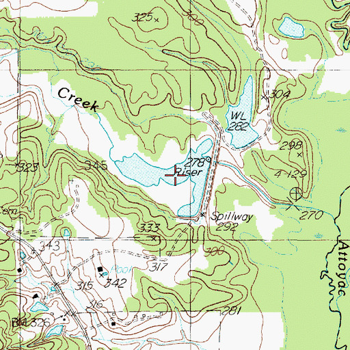 Topographic Map of Soil Conservation Service Site 18a Reservoir, TX
