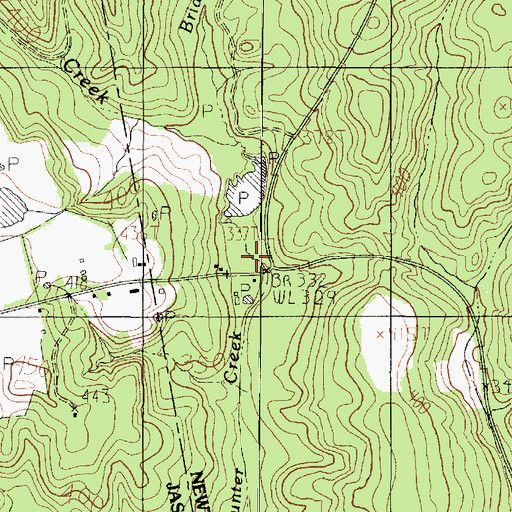 Topographic Map of Hales Lake Dam, TX