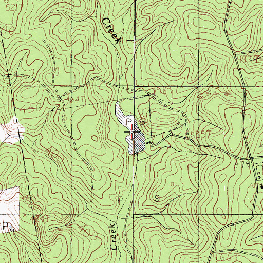 Topographic Map of Roundtree Lake Dam, TX