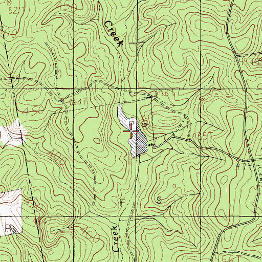 Topographic Map of Roundtree Lake, TX