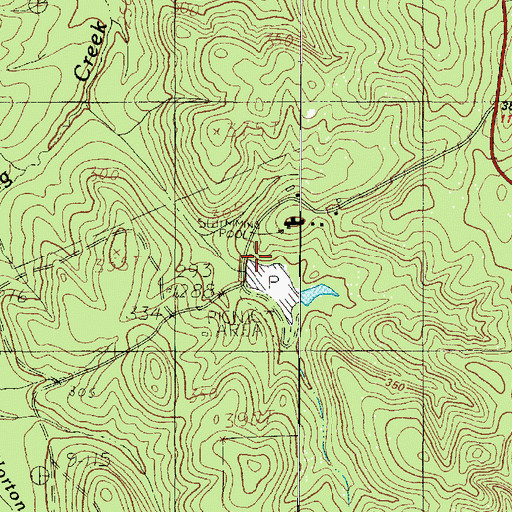 Topographic Map of Scrappin Valley Lake Dam, TX