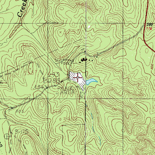 Topographic Map of Scrappin Valley Lake, TX
