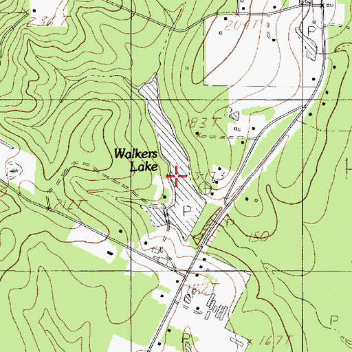 Topographic Map of Walker Lake, TX