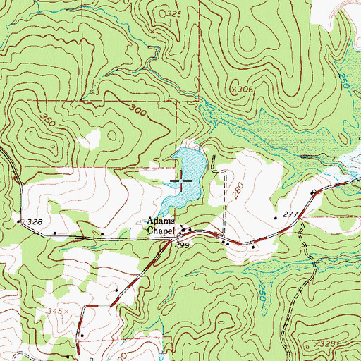 Topographic Map of Felix A Smith Lake, TX