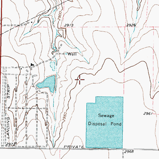 Topographic Map of Perryton Feeders Lake Number 1 Dam, TX