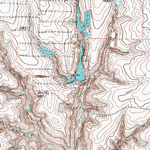 Topographic Map of Wheatheart Feeders Lake Dam, TX