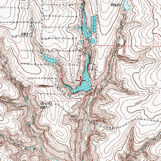 Topographic Map of Wheatheart Feeders Lake, TX