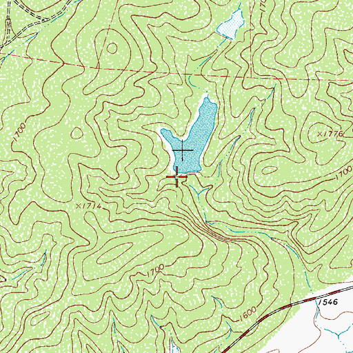 Topographic Map of Zesch Lake Dam, TX