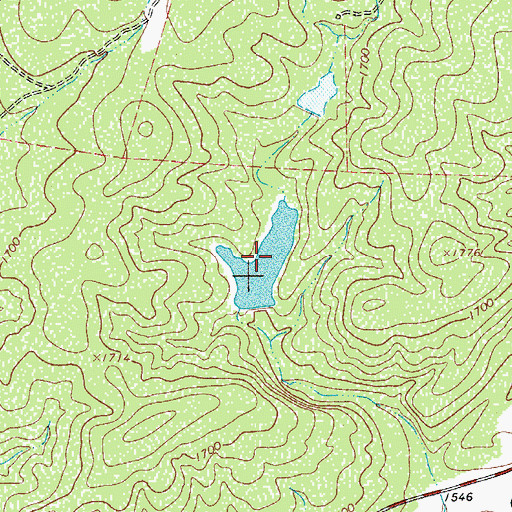 Topographic Map of Zesch Lake, TX