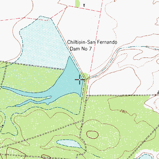 Topographic Map of Soil Conservation Service 7 Dam, TX