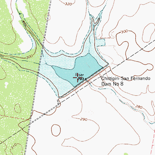 Topographic Map of Soil Conservation Service Site 8 Reservoir, TX